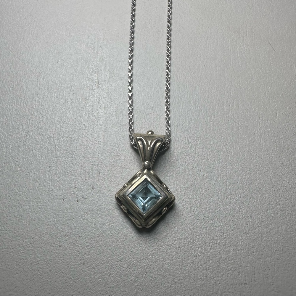 Ross-Simons Silver Necklace with Blue Gemstone